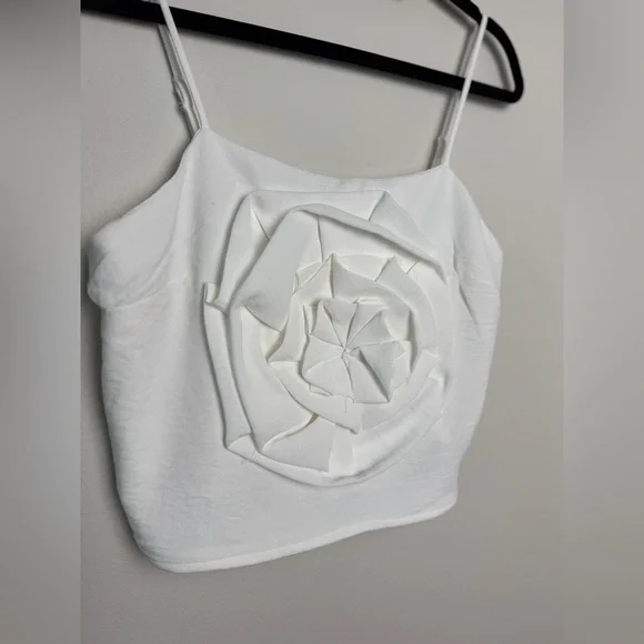 Top with 3D corsage in white Monteau, size L - Picture 6 of 11
